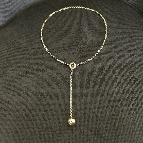 Happily😄 Grey🩶 Gold💛 Lariat Necklace - NWT - Picture 3 of 16